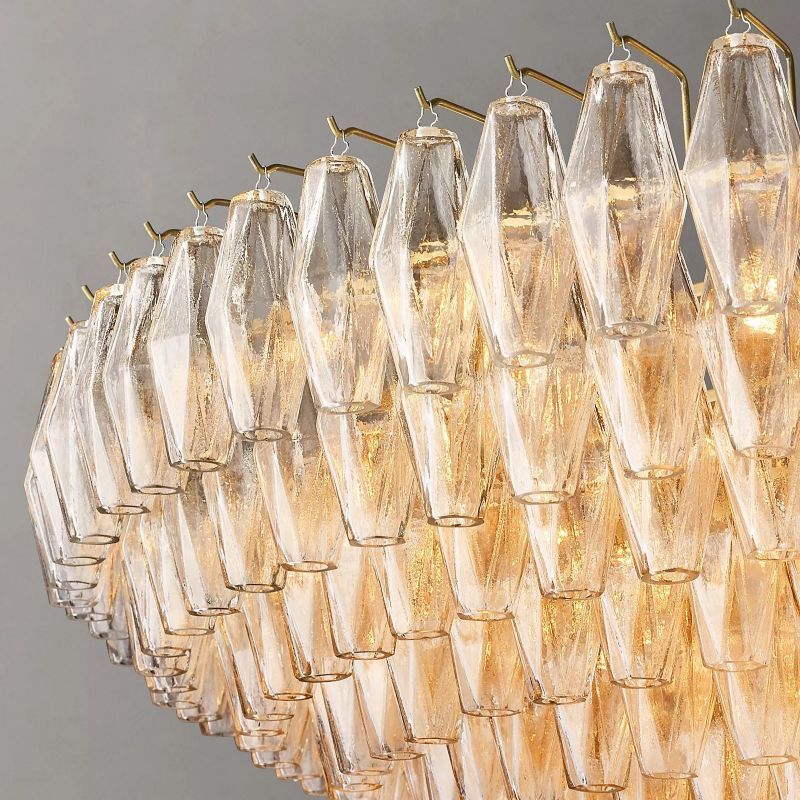 Chara Clear Glass Tiered Round Chandelier 62"