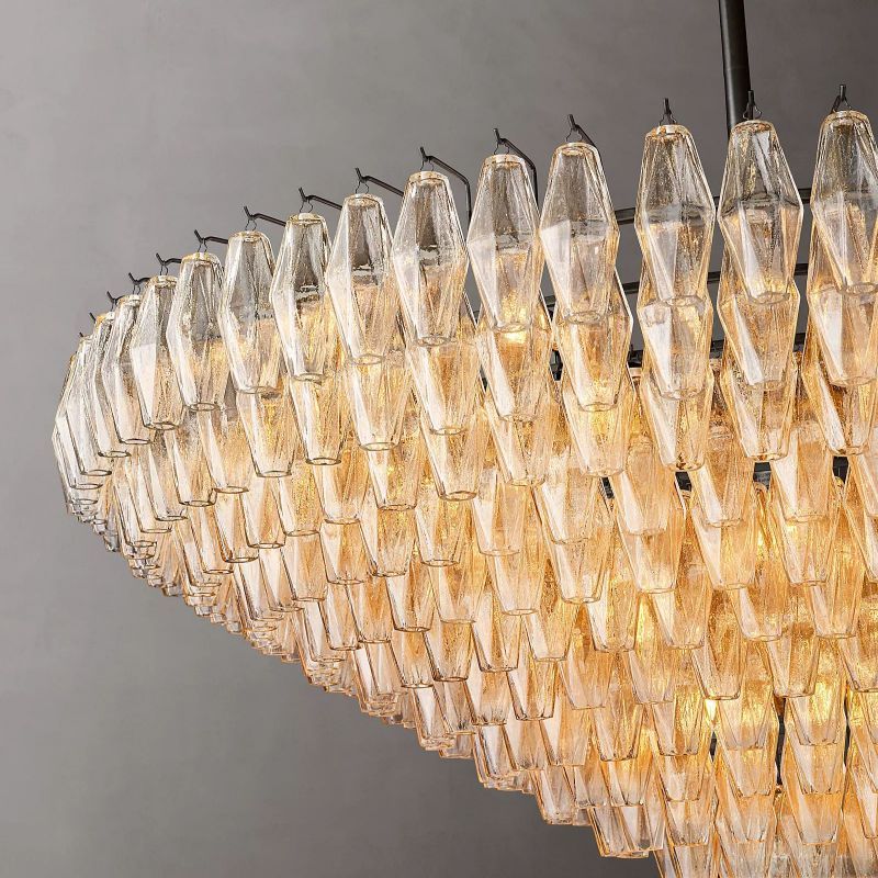 Chara Clear Glass Tiered Round Chandelier 62"