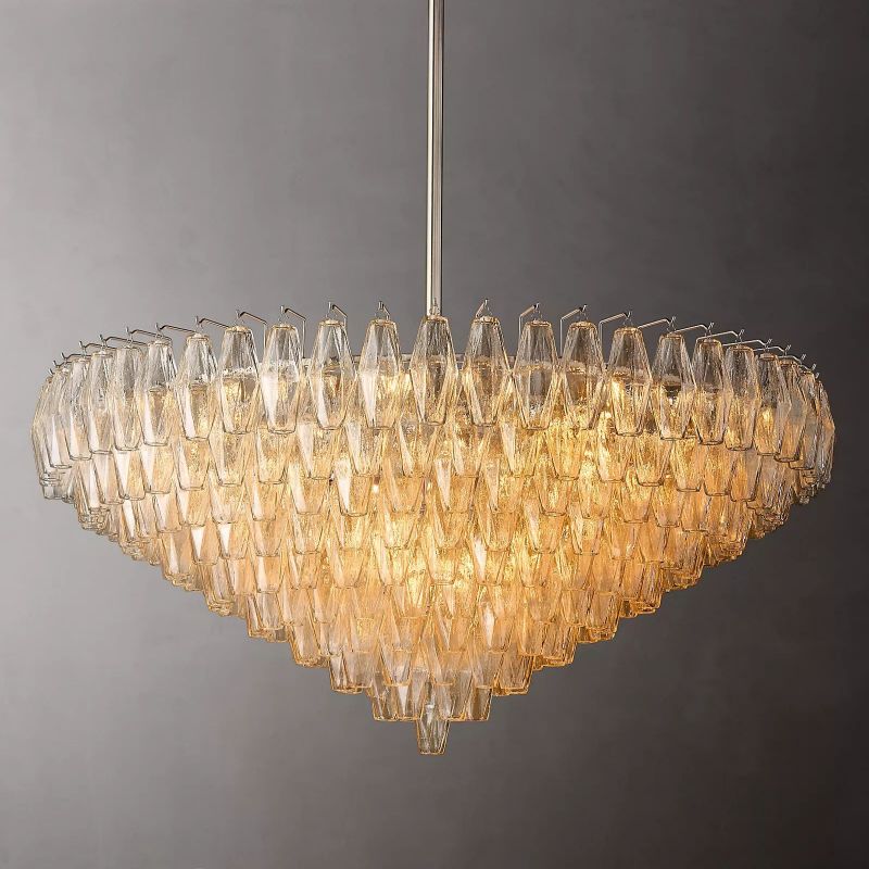 Chara Clear Glass Tiered Round Chandelier 47"