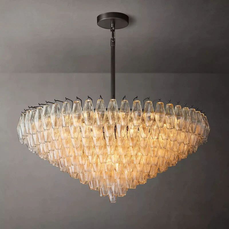 Chara Clear Glass Tiered Round Chandelier 47"