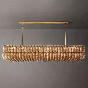 Chara Smoke Glass Rectangular Chandelier 74"