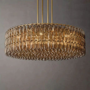 Chara Smoke Glass Round Chandelier 62"