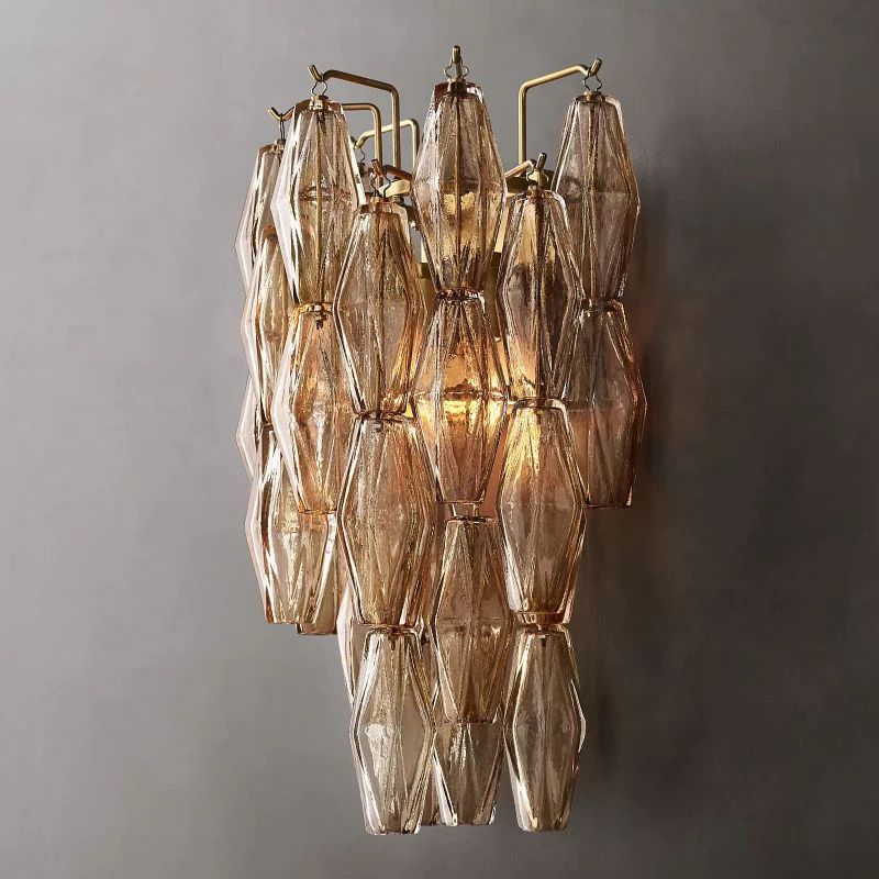 Chara Smoke Glass Short Wall Sconce