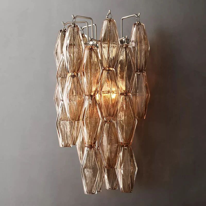 Chara Smoke Glass Short Wall Sconce