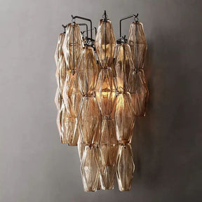 Chara Smoke Glass Short Wall Sconce