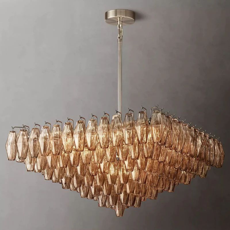 Chara Smoke Glass Square Chandelier 32"