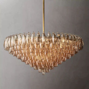 Chara Smoke Glass Tiered Round Chandelier 47"