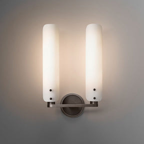 Alen Double White Glass Wall Sconce, Wall Lamps for Bedroom