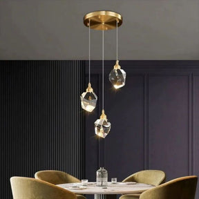 Dazzle Faceted Round Pendant For Dining Room