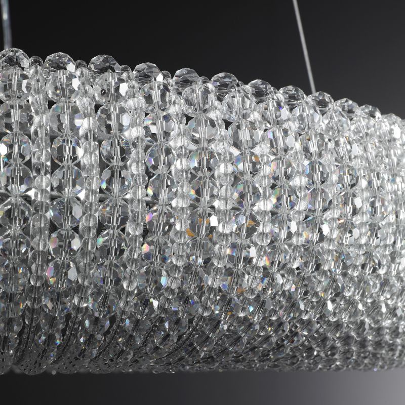 Halo Crystal Round LED Chandelier 59"