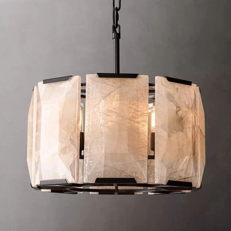 Huxley Calcite Round Chandelier 19"