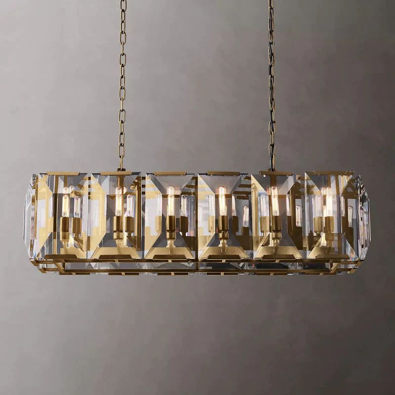 Huxley Crystal  Rectangular Chandelier 42"