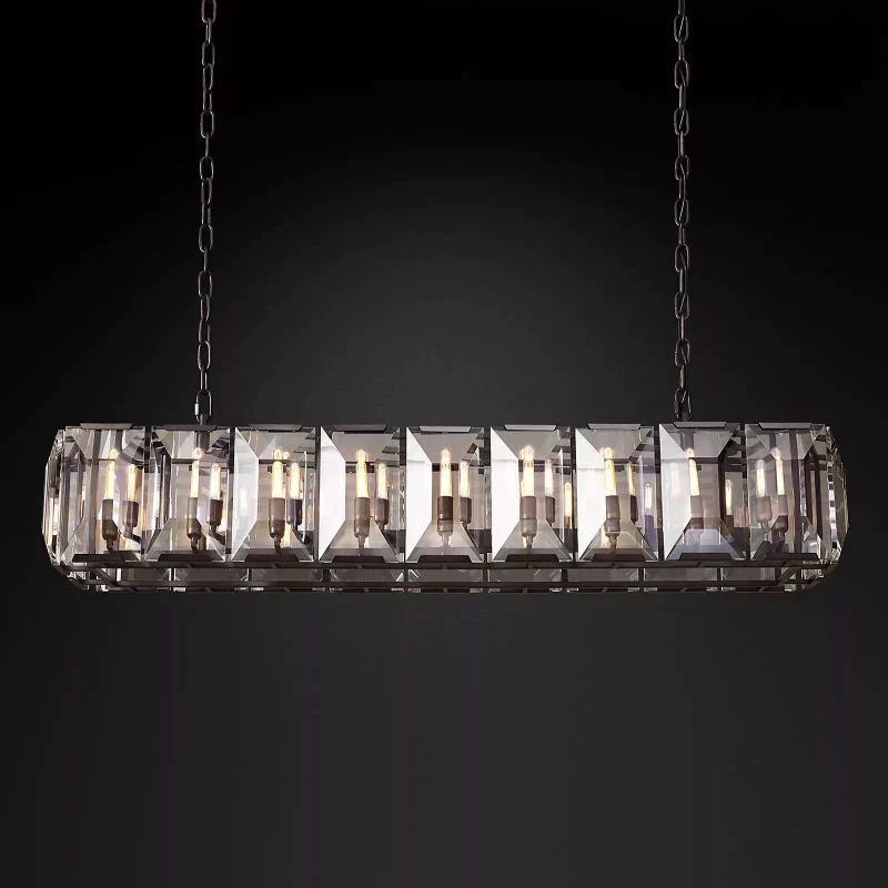 Huxley Crystal Rectangular Chandelier 62"