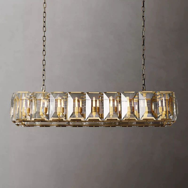 Huxley Crystal Rectangular Chandelier 62"