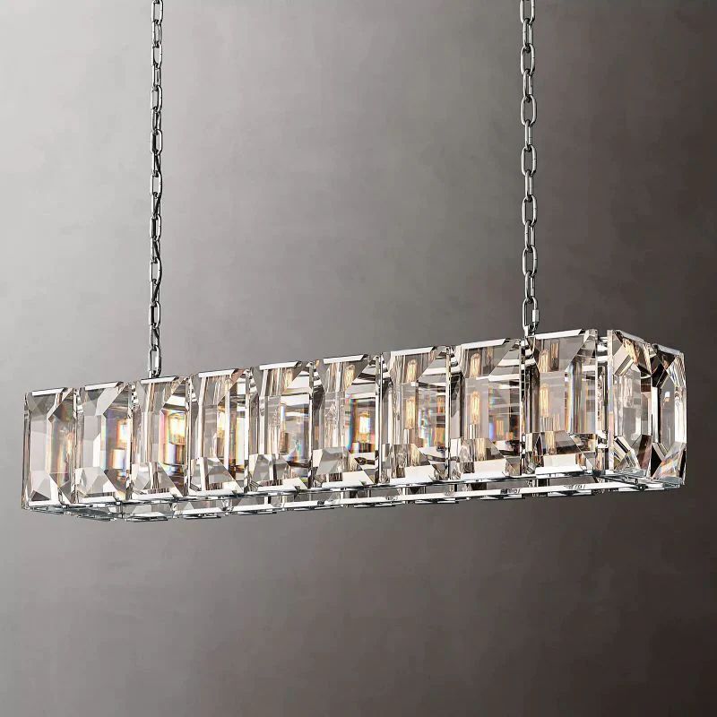 Huxley Crystal Rectangular Chandelier 62"