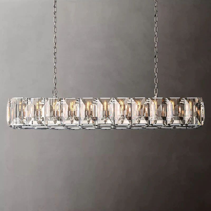 Huxley Crystal Rectangular Chandelier 74"