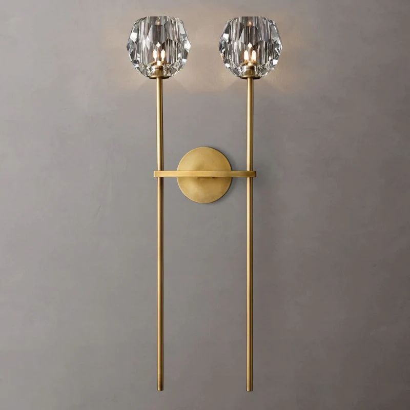 Cristal Clear Glass Double Grand Wall Sconce