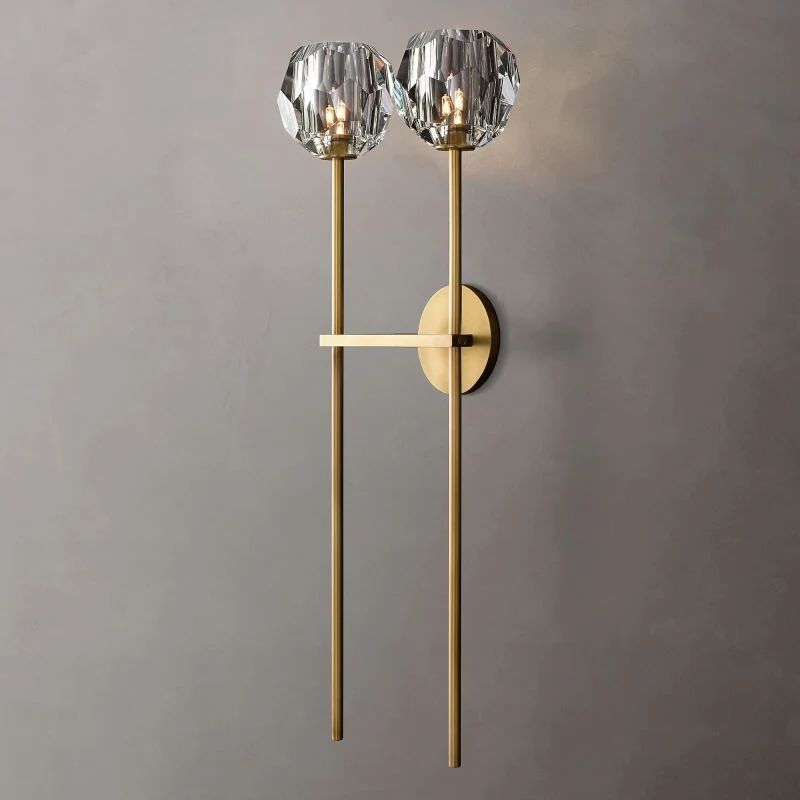 Cristal Clear Glass Double Grand Wall Sconce