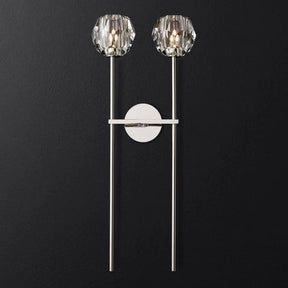 Cristal Clear Glass Double Grand Wall Sconce