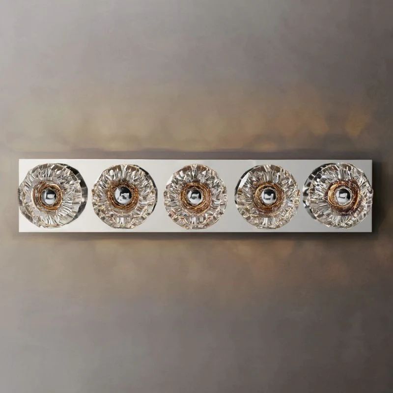 Cristal Clear Glass Double Grand Wall Sconce Clear Glass Linear Grand Wall Sconce