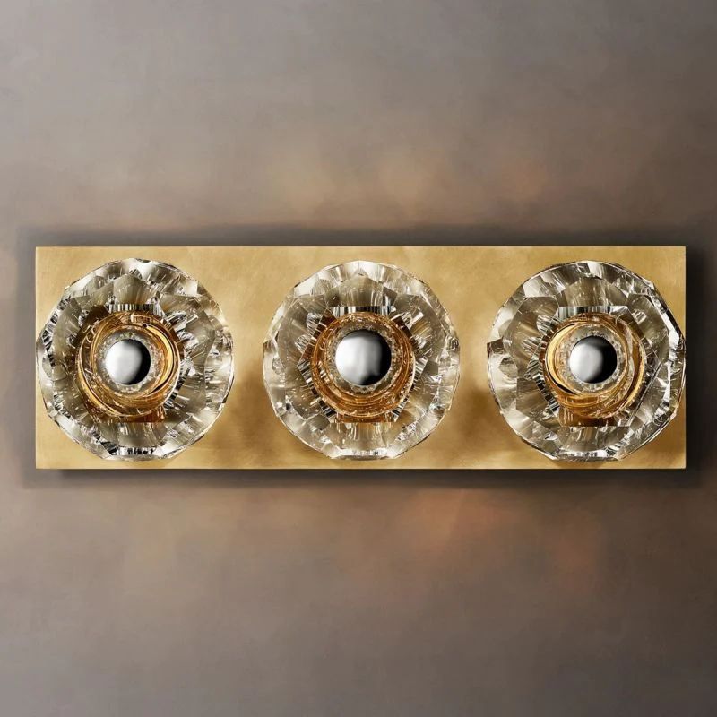 Cristal  Clear Glass Linear Short Wall Sconce