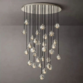 Cristal Clear Glass Round Cluster Chandelier 40"