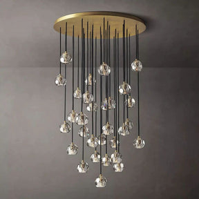 Cristal Clear Glass Round Cluster Chandelier 40"