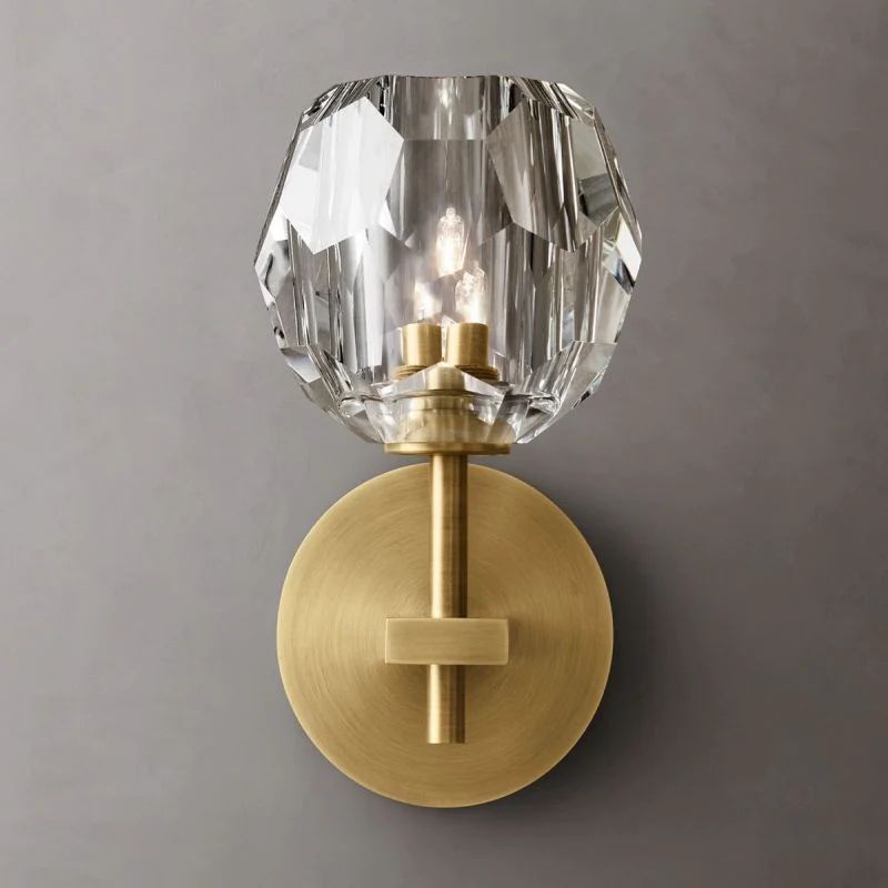 Cristal Clear Glass Short Wall Sconce