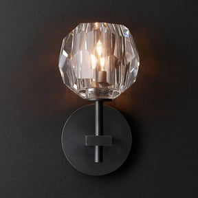 Cristal Clear Glass Short Wall Sconce