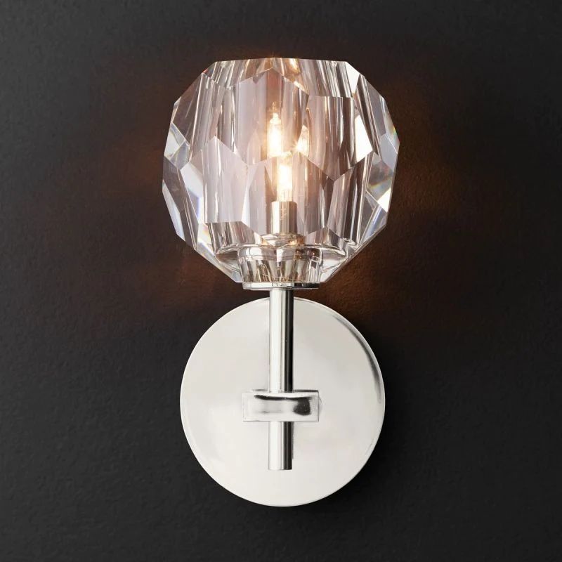 Cristal Clear Glass Short Wall Sconce