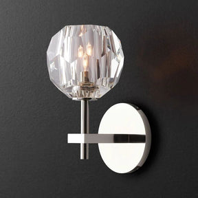 Cristal Clear Glass Short Wall Sconce