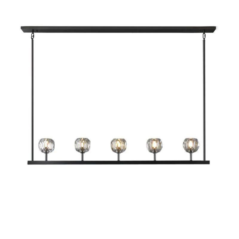 Cristal Glass Linear Chandelier 48"