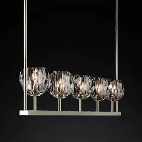 Cristal Glass Linear Chandelier 48"