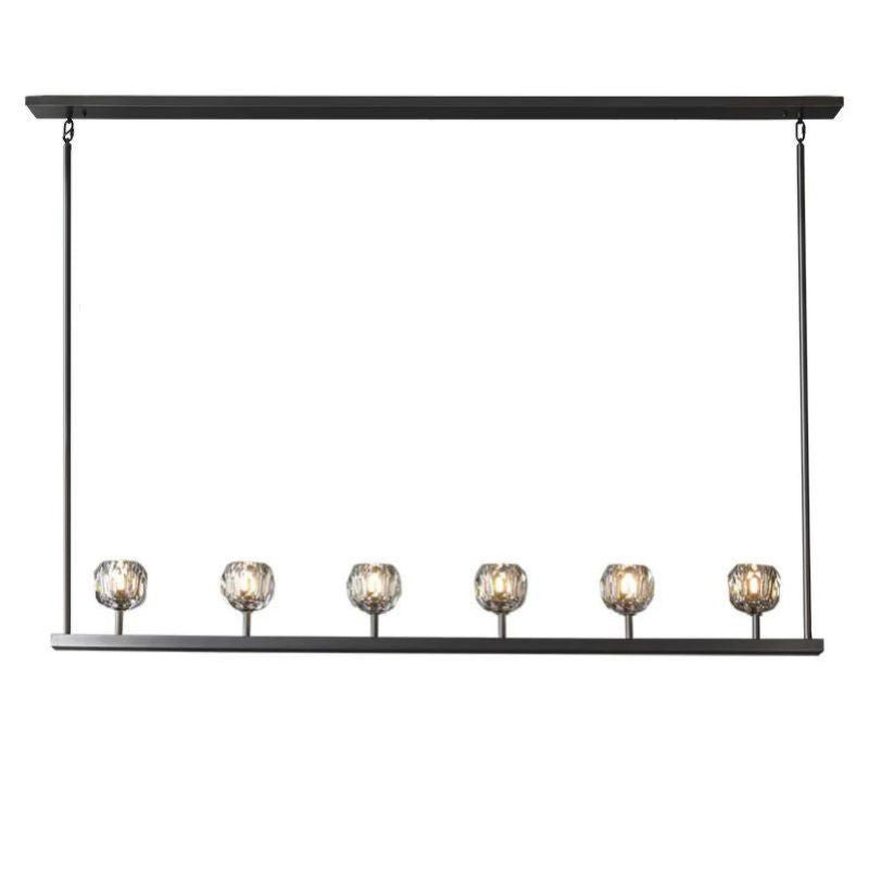 Cristal Glass Linear Chandelier 60"