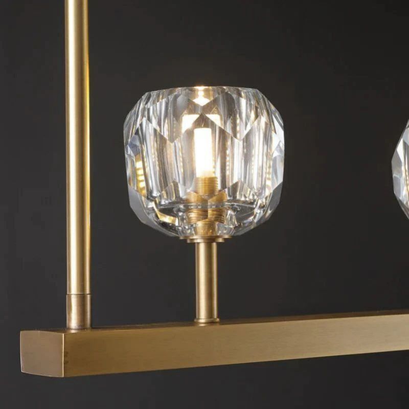 Cristal Glass Linear Chandelier 60"