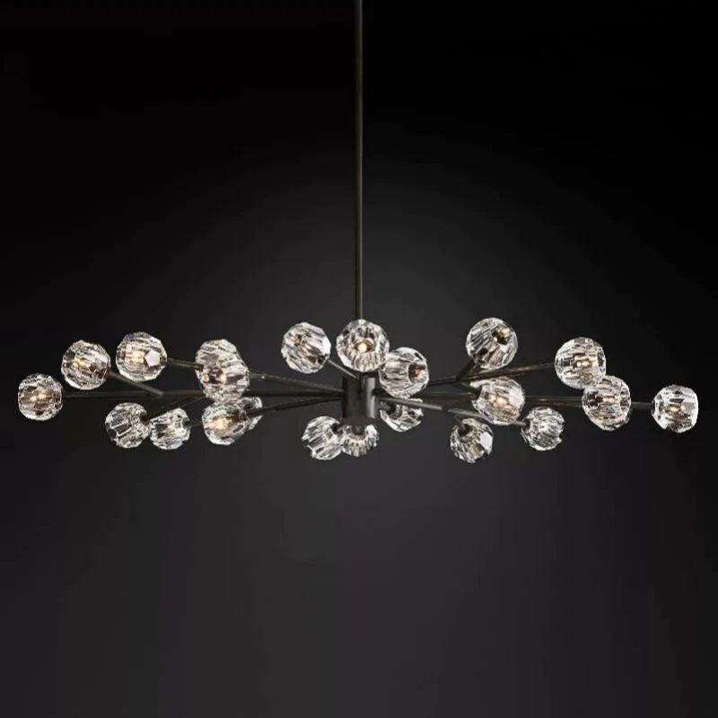 Cristal Glass Oval Chandelier 72"