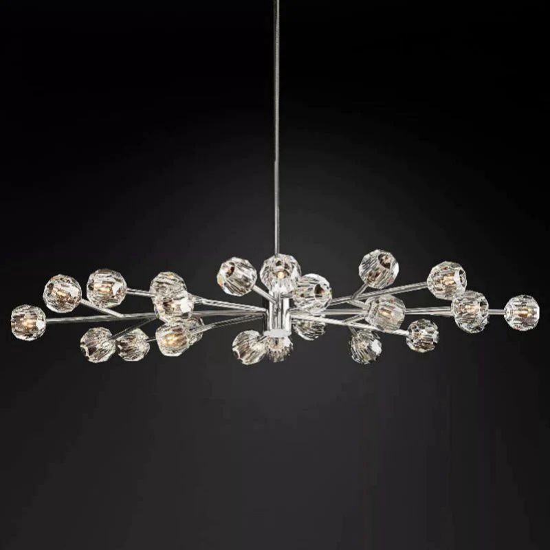 Cristal Glass Oval Chandelier 72"