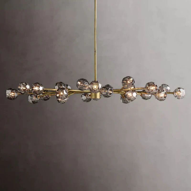 Cristal Glass Oval Chandelier 72"