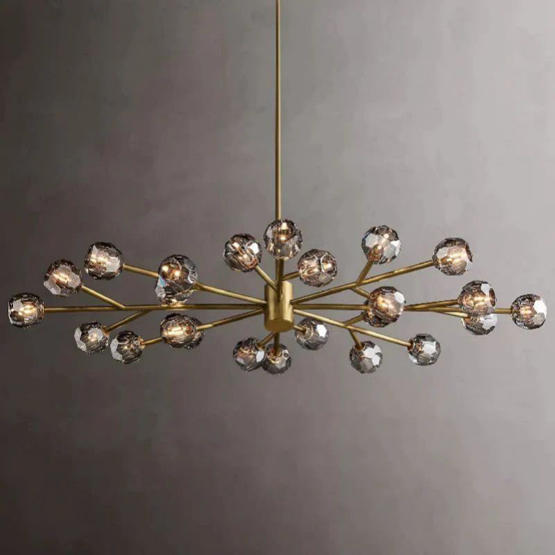 Cristal Glass Oval Chandelier 72"