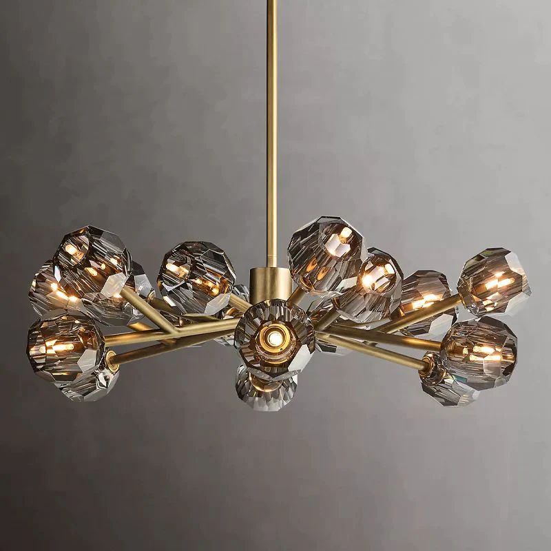 Cristal Glass Round Chandelier 36"