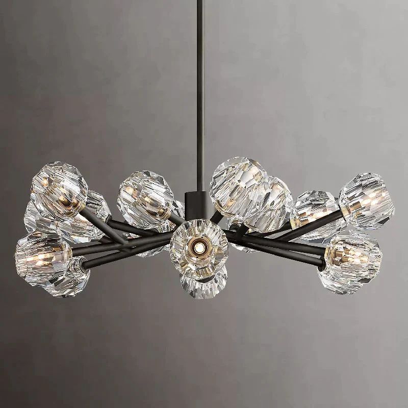 Cristal Glass Round Chandelier 36"