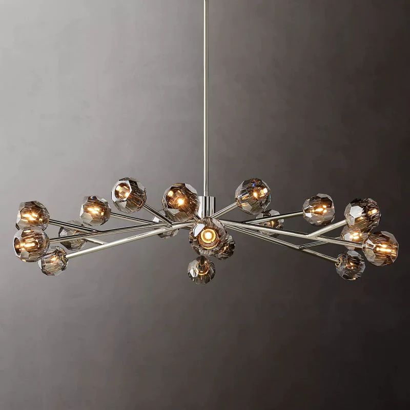 Cristal Glass Round Chandelier 60"