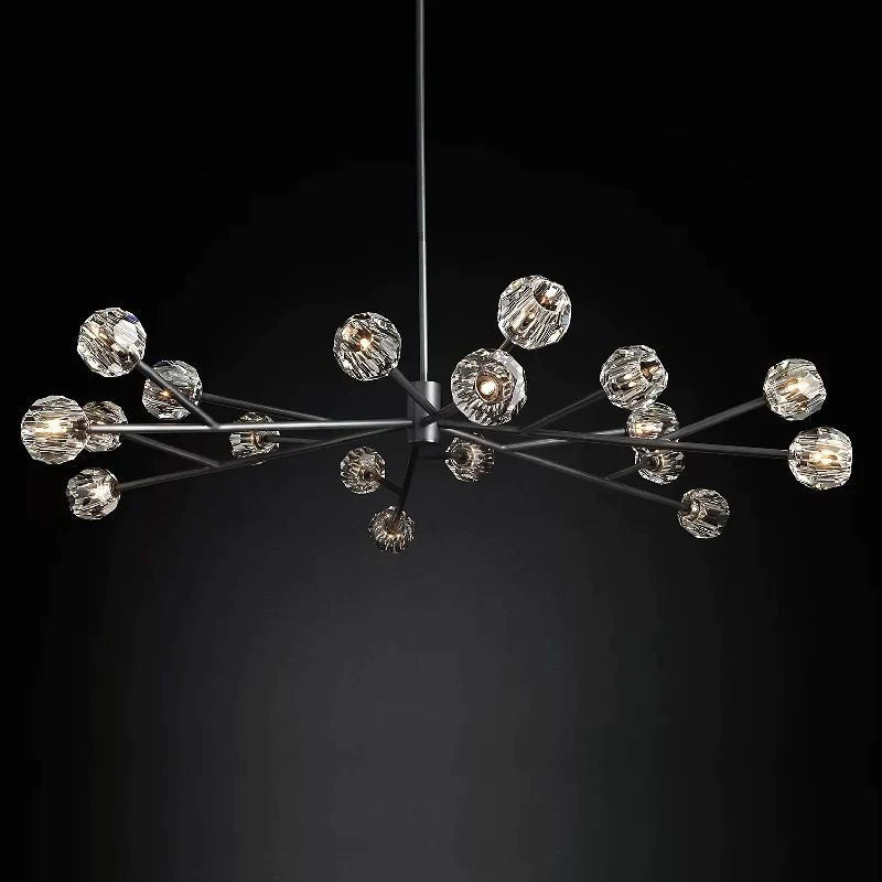 Cristal Glass Round Chandelier 72"