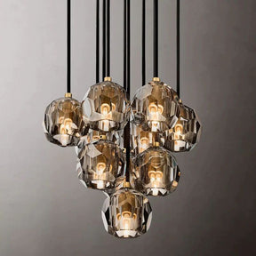 Cristal Glass Round Cluster Chandelier 14"