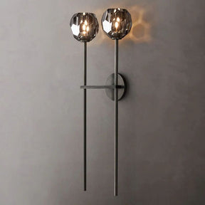 Cristal Smoke Glass Double Grand Wall Sconce