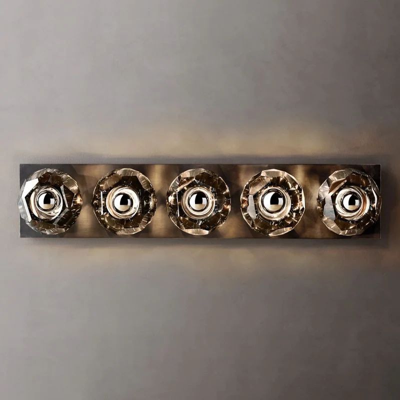 Cristal Smoke Glass Linear Grand Wall Sconce