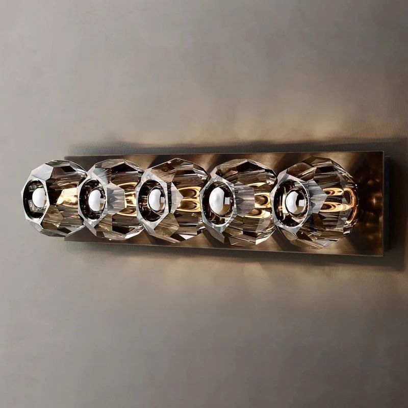 Cristal Smoke Glass Linear Grand Wall Sconce