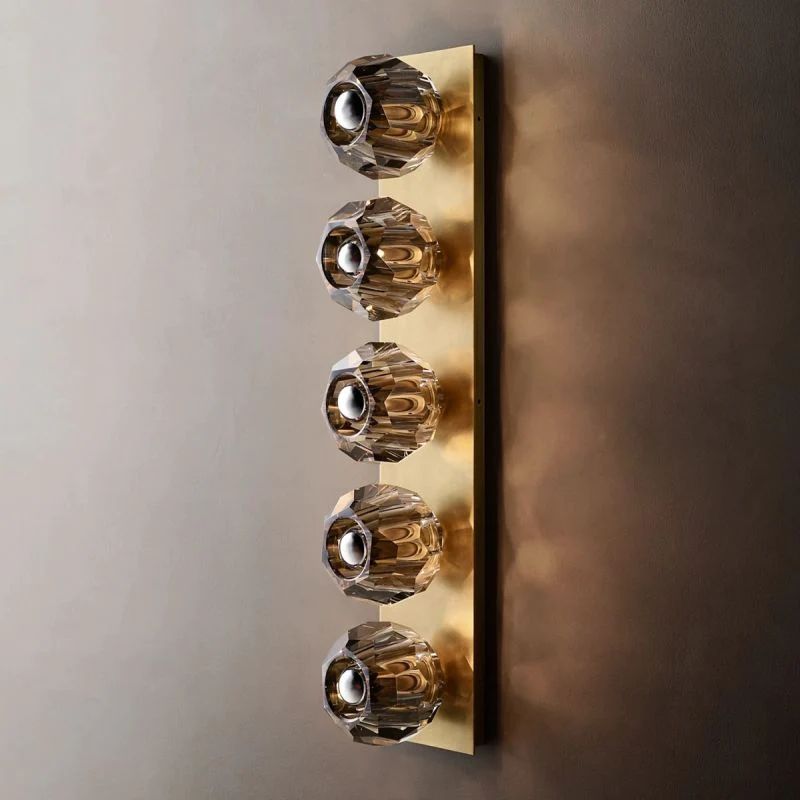 Cristal Smoke Glass Linear Grand Wall Sconce