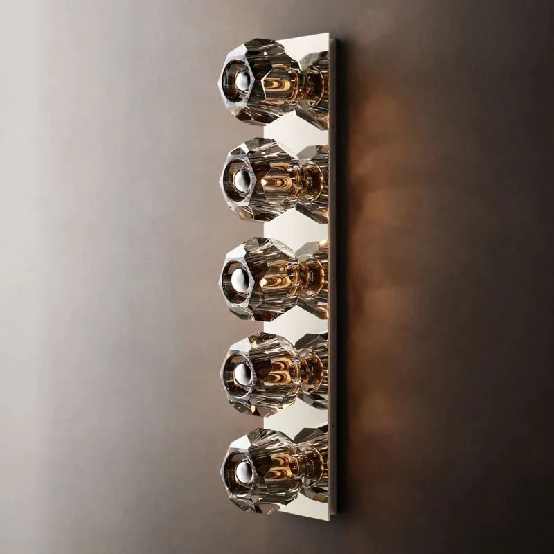 Cristal Smoke Glass Linear Grand Wall Sconce