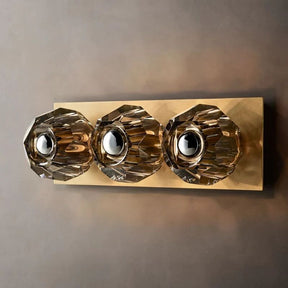 Cristal Smoke Glass Linear Short Wall Sconce